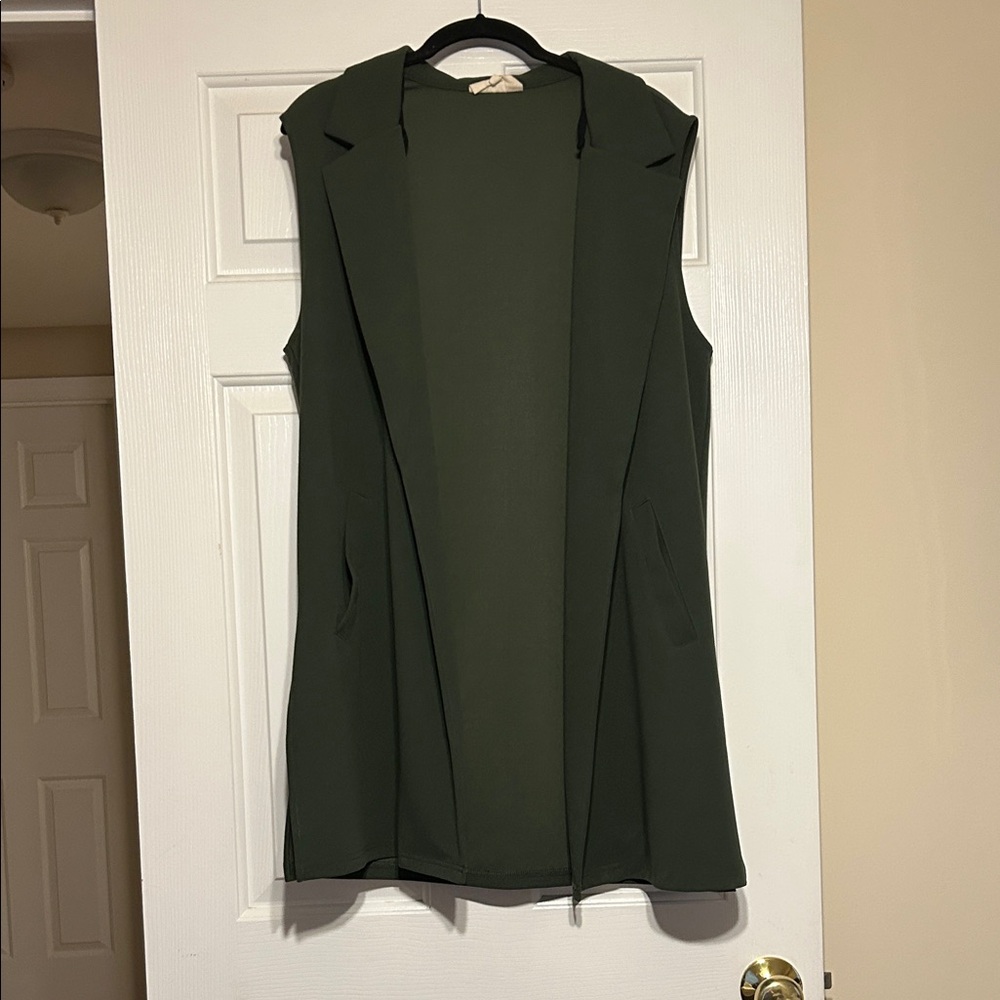 MELLODAY Sleeveless Olive Green Vest